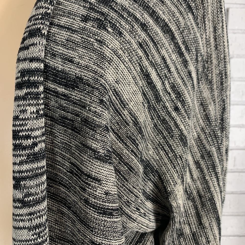 Eileen Fisher Linen Open Front Shawl Collar Black White Cardigan Quiet Luxury XL - Picture 6 of 11
